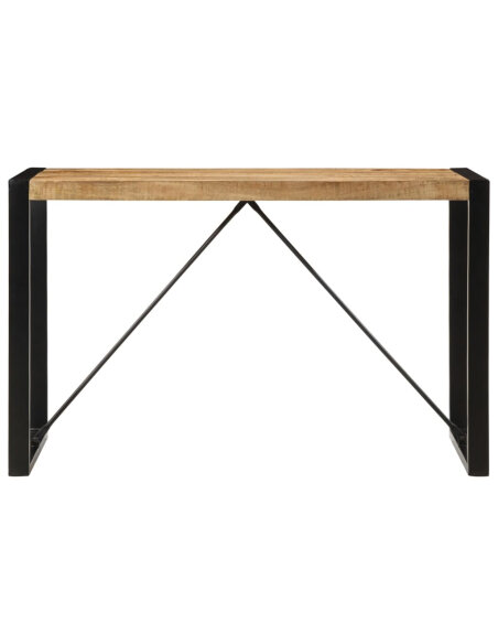 Table à manger Style Industriel en bois de manguier massif brut 120 x 55 x 76 cm {attributes} Table à manger Style Industriel en bois de manguier massif brut 120 x 55 x 76 cm {attributes}