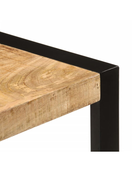 Table à manger Style Industriel en bois de manguier massif brut 120 x 55 x 76 cm {attributes} Table à manger Style Industriel en bois de manguier massif brut 120 x 55 x 76 cm {attributes}