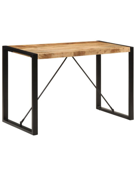 Table à manger Style Industriel en bois de manguier massif brut 120 x 55 x 76 cm {attributes} Table à manger Style Industriel en bois de manguier massif brut 120 x 55 x 76 cm {attributes}