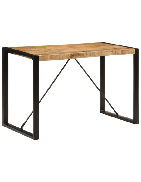 Table à manger Style Industriel en bois de manguier massif brut 120 x 55 x 76 cm {attributes} Table à manger Style Industriel en bois de manguier massif brut 120 x 55 x 76 cm {attributes}