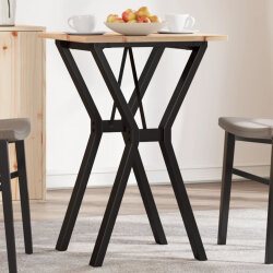 Table à manger Style Industriel cadre en Y en bois de pin massif & fonte 50 x 50 x 75 cm {attributes} 2