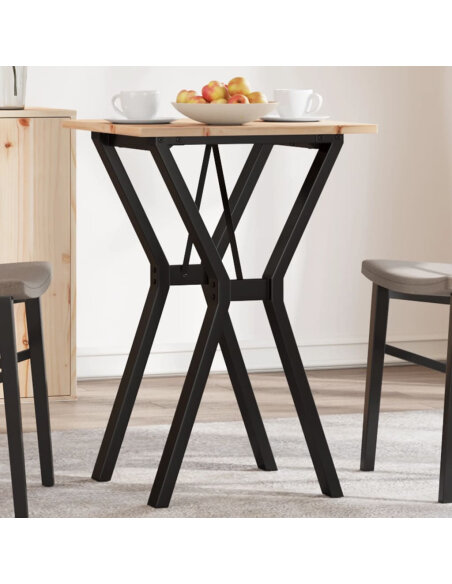 Table à manger Style Industriel cadre en Y en bois de pin massif & fonte 50 x 50 x 75 cm {attributes} Table à manger Style Industriel cadre en Y en bois de pin massif & fonte 50 x 50 x 75 cm {attributes}