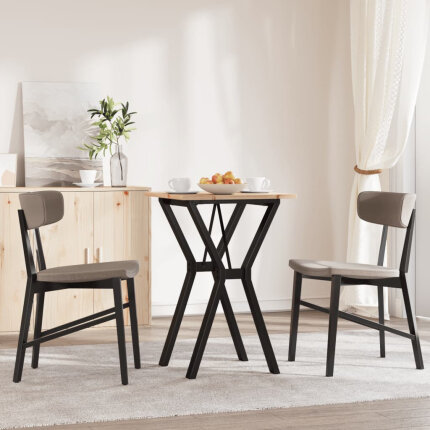 Table à manger Style Industriel cadre en Y en bois de pin massif & fonte 50 x 50 x 75 cm {attributes}