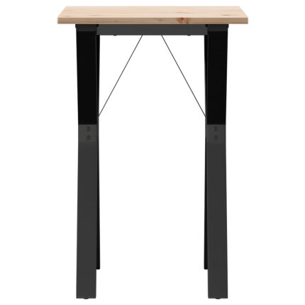 Table à manger Style Industriel cadre en Y en bois de pin massif & fonte 50 x 50 x 75 cm {attributes}