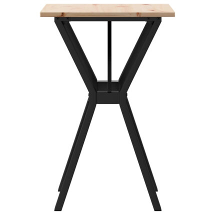 Table à manger Style Industriel cadre en Y en bois de pin massif & fonte 50 x 50 x 75 cm {attributes}
