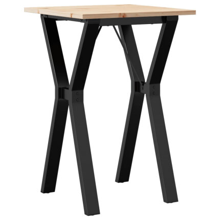 Table à manger Style Industriel cadre en Y en bois de pin massif & fonte 50 x 50 x 75 cm {attributes}