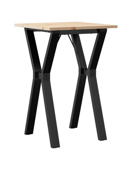 Table à manger Style Industriel cadre en Y en bois de pin massif & fonte 50 x 50 x 75 cm {attributes} Table à manger Style Industriel cadre en Y en bois de pin massif & fonte 50 x 50 x 75 cm {attributes}