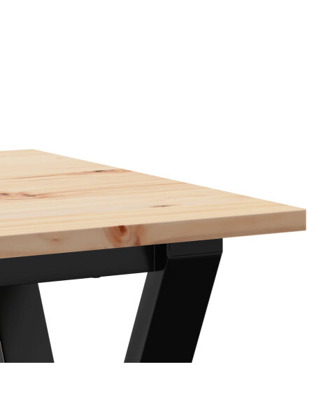 Table à manger Style Industriel cadre en Y en bois de pin massif & fonte 50 x 50 x 75 cm {attributes} Table à manger Style Industriel cadre en Y en bois de pin massif & fonte 50 x 50 x 75 cm {attributes}