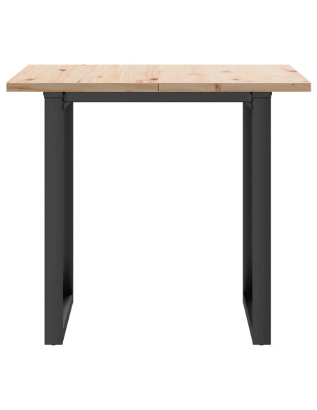 Table à manger Style Industriel cadre en O en bois de pin massif & fonte 80 x 80 x 75.5 cm {attributes}