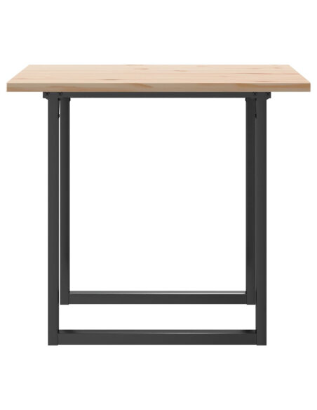 Table à manger Style Industriel cadre en O en bois de pin massif & fonte 80 x 80 x 75.5 cm {attributes}