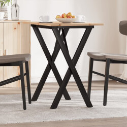 Table à manger Style Industriel cadre en X en bois de pin massif & fonte 80 x 50 x 75 cm {attributes} 2