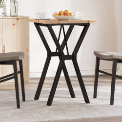 Table à manger Style Industriel cadre en Y en bois de pin massif & fonte 50 x 50 x 75.5 cm {attributes} 2