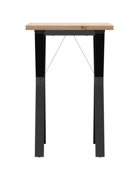 Table à manger Style Industriel cadre en Y en bois de pin massif & fonte 50 x 50 x 75.5 cm {attributes}
