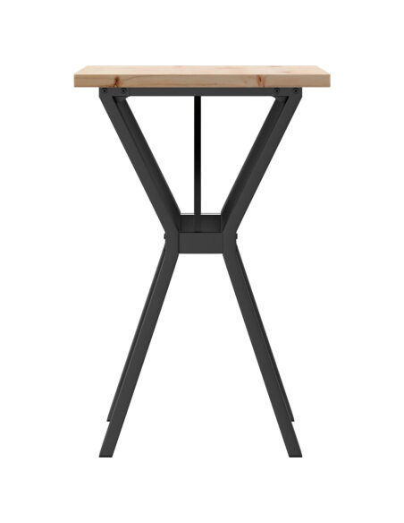 Table à manger Style Industriel cadre en Y en bois de pin massif & fonte 50 x 50 x 75.5 cm {attributes}