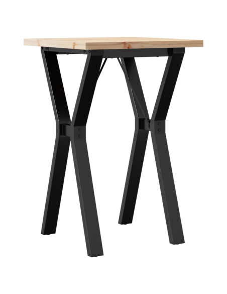 Table à manger Style Industriel cadre en Y en bois de pin massif & fonte 50 x 50 x 75.5 cm {attributes}
