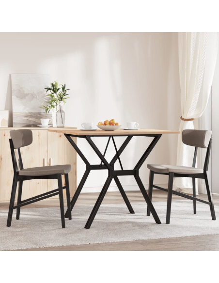 Table à manger Style Industriel cadre en Y en bois de pin massif & fonte 90 x 90 x 75 cm {attributes} Table à manger Style Industriel cadre en Y en bois de pin massif & fonte 90 x 90 x 75 cm {attributes}