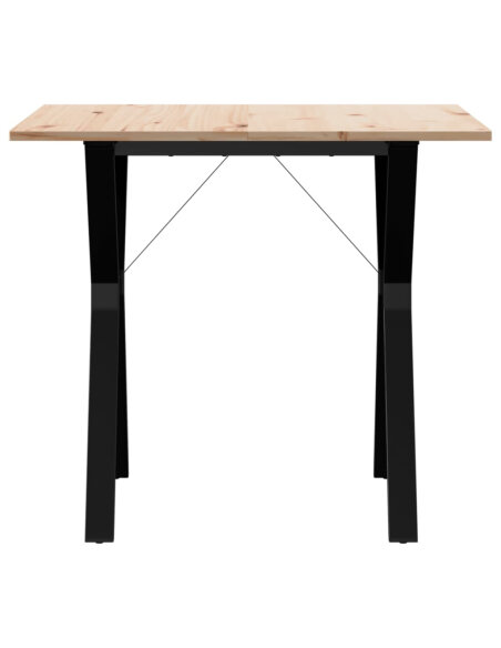 Table à manger Style Industriel cadre en Y en bois de pin massif & fonte 90 x 90 x 75 cm {attributes} Table à manger Style Industriel cadre en Y en bois de pin massif & fonte 90 x 90 x 75 cm {attributes}