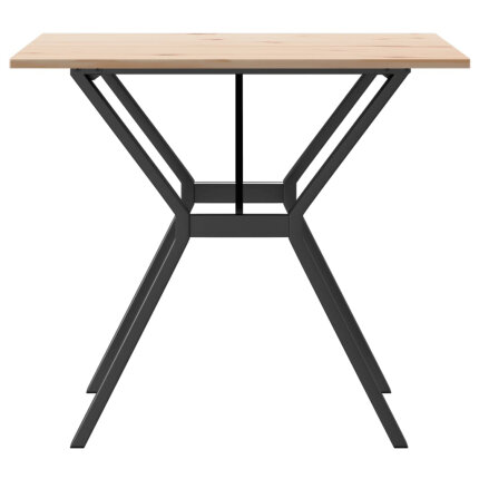 Table à manger Style Industriel cadre en Y en bois de pin massif & fonte 90 x 90 x 75 cm {attributes}
