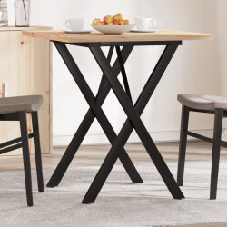 Table à manger Style Industriel cadre en X en bois de pin massif & fonte 60 x 60 x 75.5 cm {attributes} 2