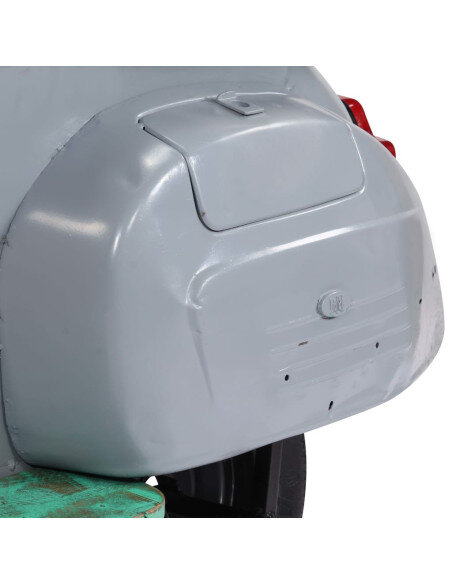 Chaise de bar Rétro / Vintage en cuir véritable et bois recyclé Gris  {attributes} Chaise de bar Rétro / Vintage en cuir véritable et bois recyclé Gris  {attributes}