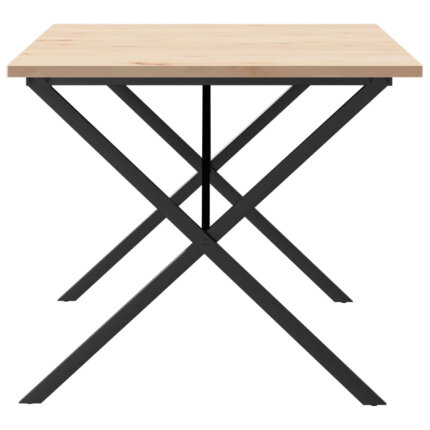 Table à manger Style Industriel cadre en X en bois de pin massif & fonte 180 x 90 x 75.5 cm {attributes}