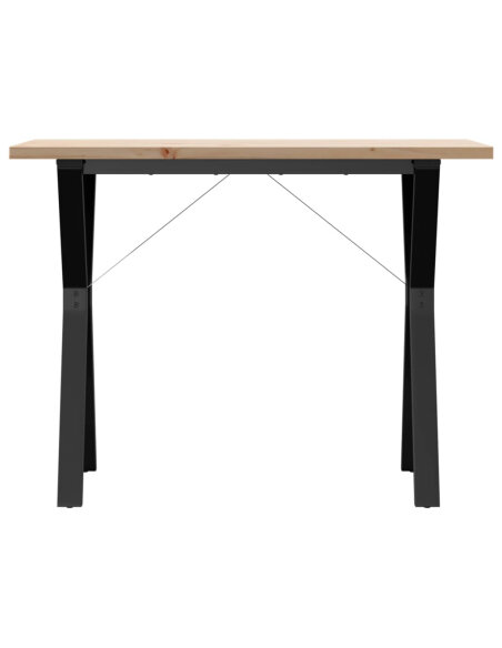 Table à manger Style Industriel cadre en Y en bois de pin massif & fonte 100 x 50 x 75.5 cm {attributes}