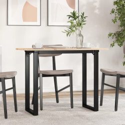 Table à manger Style Industriel cadre en O en bois de pin massif & fonte 100 x 50 x 75 cm {attributes} 2