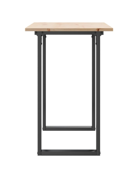 Table à manger Style Industriel cadre en O en bois de pin massif & fonte 100 x 50 x 75 cm {attributes}