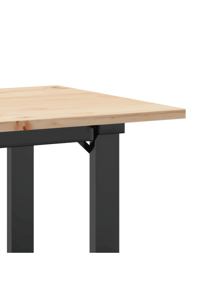 Table à manger Style Industriel cadre en O en bois de pin massif & fonte 100 x 50 x 75 cm {attributes}