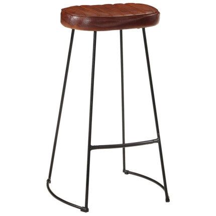 Tabourets de bar gavin Industriel / Rétro - Vintage en lot de 2 avec cadre en métal et revêtement en cuir Brun 44 x 37.5 x 78 cm