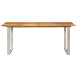 Table salle à manger Style Industriel en bois d'acacia massif 180 x 90 x 76 cm {attributes} 2