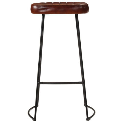 Tabourets de bar gavin Industriel / Rétro - Vintage en lot de 2 avec cadre en métal et revêtement en cuir Brun 44 x 37.5 x 78 cm