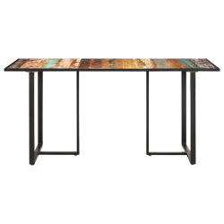 Table salle à manger Style Industriel en bois de récupération massif 160 x 80 x 76 cm {attributes} 2