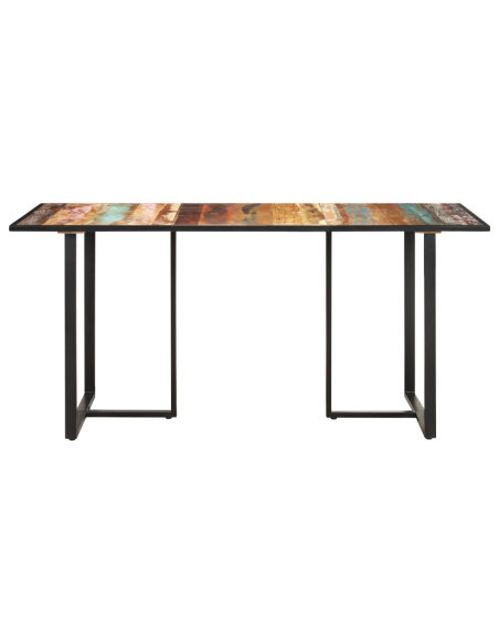 Table salle à manger Style Industriel en bois de récupération massif 160 x 80 x 76 cm {attributes}