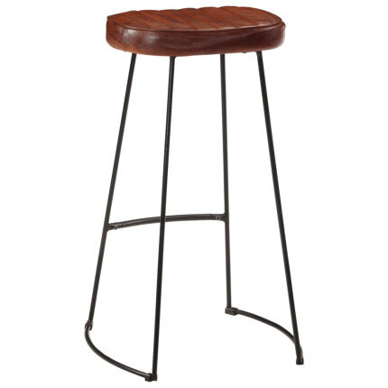 Tabourets de bar gavin Industriel / Rétro - Vintage en lot de 2 avec cadre en métal et revêtement en cuir Brun 44 x 37.5 x 78 cm