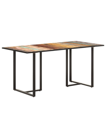 Table salle à manger Style Industriel en bois de récupération massif 160 x 80 x 76 cm {attributes}