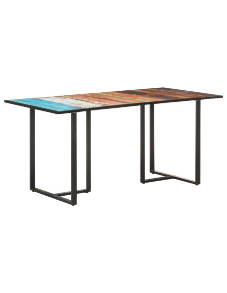 Table salle à manger Style Industriel en bois de récupération massif 160 x 80 x 76 cm {attributes}