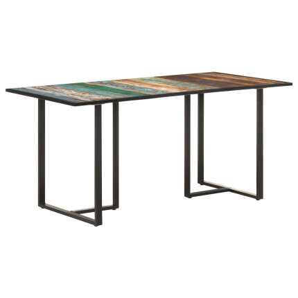 Table salle à manger Style Industriel en bois de récupération massif 160 x 80 x 76 cm {attributes}