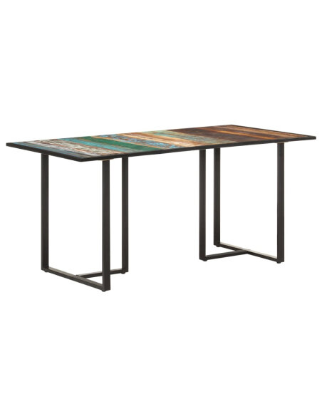 Table salle à manger Style Industriel en bois de récupération massif 160 x 80 x 76 cm {attributes}