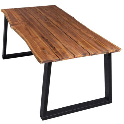 Table à manger Style Industriel en bois d'acacia massif 170x90x75 cm {attributes} 2
