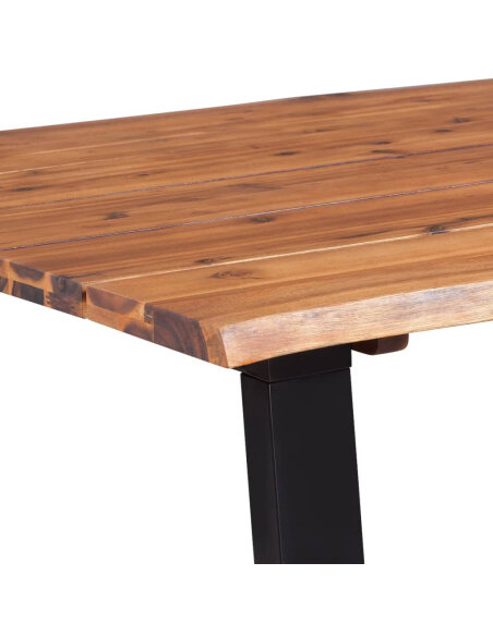 Table à manger Style Industriel en bois d'acacia massif 170x90x75 cm {attributes}