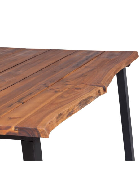 Table à manger Style Industriel en bois d'acacia massif 170x90x75 cm {attributes}