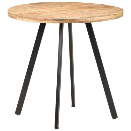 Table salle à manger Style Industriel en bois de manguier brut 80 cm {attributes}
