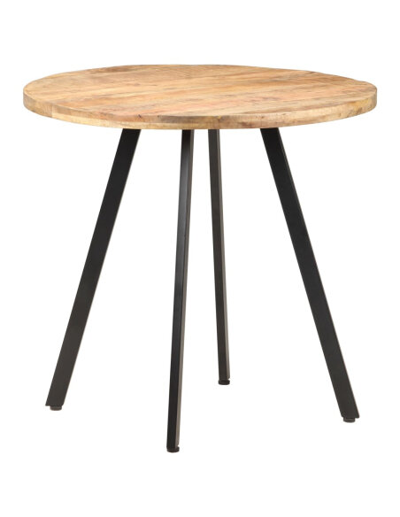 Table salle à manger Style Industriel en bois de manguier brut 80 cm {attributes} Table salle à manger Style Industriel en bois de manguier brut 80 cm {attributes}