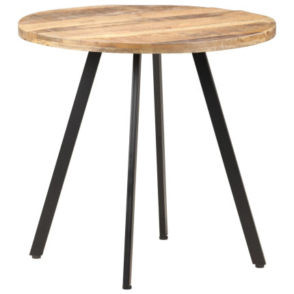 Table salle à manger Style Industriel en bois de manguier brut 80 cm {attributes}