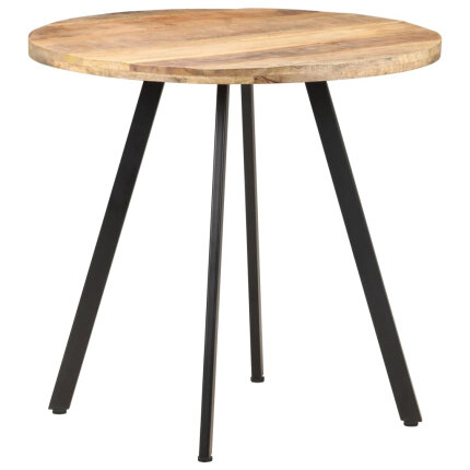 Table salle à manger Style Industriel en bois de manguier brut 80 cm {attributes}