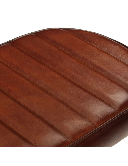 Tabourets de bar gavin Industriel / Rétro - Vintage en lot de 2 avec cadre en métal et revêtement en cuir Brun 44 x 37.5 x 78 cm Tabourets de bar gavin Industriel / Rétro - Vintage en lot de 2 avec cadre en métal et revêtement en cuir Brun 44 x 37.5 x 78 cm