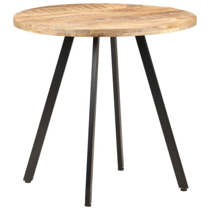 Table salle à manger Style Industriel en bois de manguier brut 80 cm {attributes}