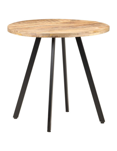 Table salle à manger Style Industriel en bois de manguier brut 80 cm {attributes} Table salle à manger Style Industriel en bois de manguier brut 80 cm {attributes}