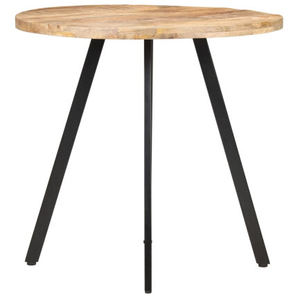 Table salle à manger Style Industriel en bois de manguier brut 80 cm {attributes}